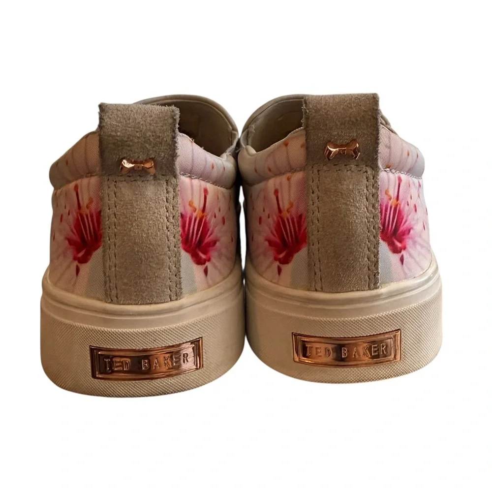 Ted Baker Tancey Slip on Sneakers White Pink Flora Women’s Size 6 - Picture 4 of 10